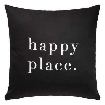 DEKORAČNÍ POLŠTÁŘ Happy Place, 45/45cm, černá