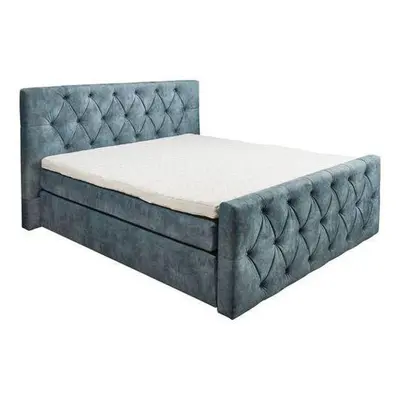 Postel boxspring Hammonton modrá 180x200 cm