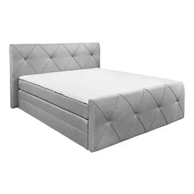 Boxspring postel CALGARY 180 x 200 cm stříbrná