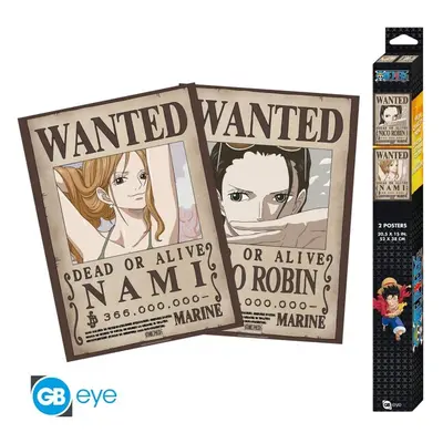 Set 2 plakátů One Piece - Wanted Nami & Robin (52x38 cm)