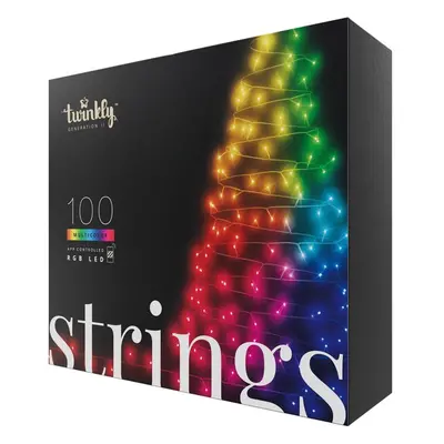 Twinkly Strings Multi-Color chytré žárovky na stromeček 100 ks 8m černý kabel