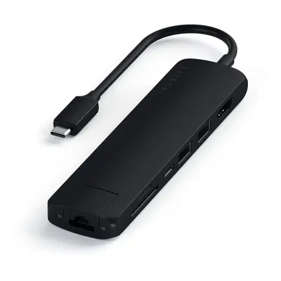 Satechi Aluminium Type-C Slim Multiport (1xHDMI 4K,2x USB-A,1x SD,1x Ethernet) černý