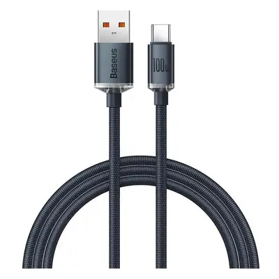 Baseus Crystal Shine Series kabel USB-A/USB-C (100W) 1,2m černý