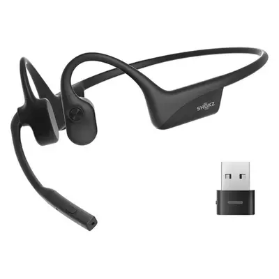 Shokz OpenComm 2 UC s adaptérem typu USB-A, Bluetooth sluchátka před uši s mikrofonem, černá