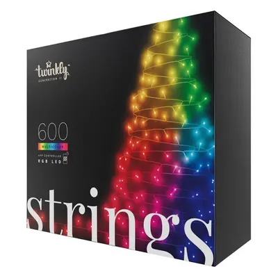 Twinkly Strings Multi-Color chytré žárovky na stromeček 600 ks 48m černý kabel