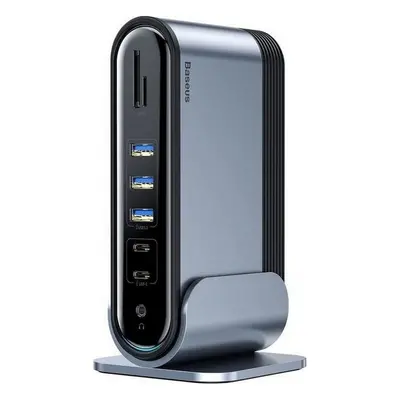 Baseus Dokovací stanice 16v1 USB-C (CN+EU+UK redukce do zásuvky) šedá