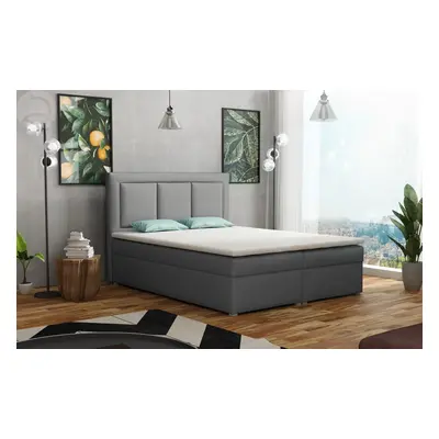 Americká postel boxspring CS34010, s matrací a úložným prostorem, světle šedá, 180x200cm