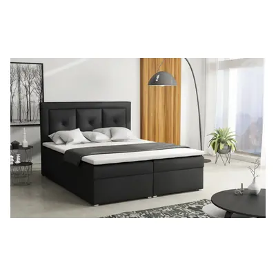 Americká postel boxspring CS34011, s matrací a úložným prostorem, tmavě šedá 160x200cm