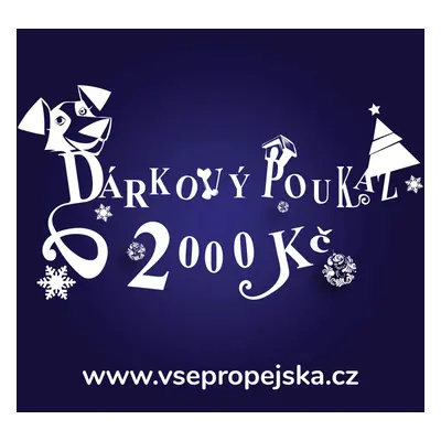 Vsepropejska Tmavě modrý dárkový poukaz (elektronický) Typ: 2000 Kč