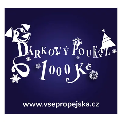 Vsepropejska Tmavě modrý dárkový poukaz (elektronický) Typ: 1000 Kč