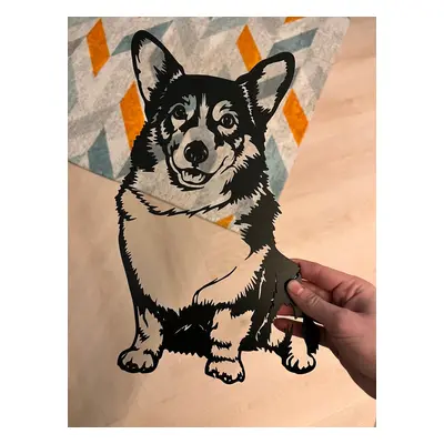 Vsepropejska Welsh Corgi Pembroke dřevěná dekorace na zeď Rozměr (cm): 38 x 26, Typ: Corgi 1