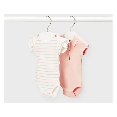 2 pack body s krátkým rukávem žebro světle růžové NEWBORN Mayoral