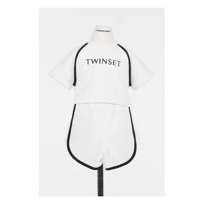 Twinset Girl Set trička s krátkým rukávem a šortek bílý TWINSET