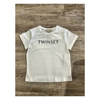 Triko s krátkým rukávem basic bílé Twinset Girl