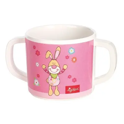 Melamin baby hrníček BUNGEE BUNNY zajíc se silikonem (7,5 cm) sigikid