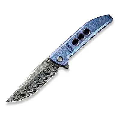 We Knife Ezinta WE22041-DS1 Blue/Purple Titanium Damascus