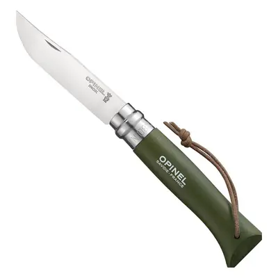 Opinel VRI N°08 001703 Inox Adventurer khaki s koženým remienkom