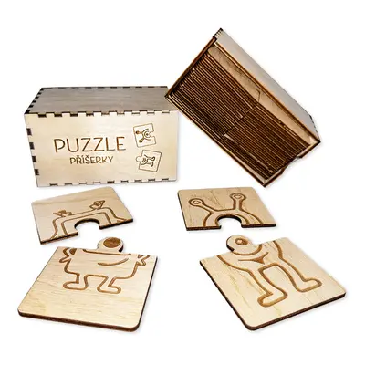 FK Dřevěné puzzle - PŘÍŠERKY, Přírodní