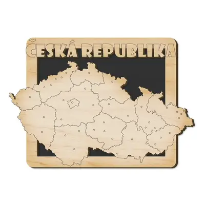 FK Dřevěná magnetka - mapa Česká republika - 9,2 x 6,5 cm Barva dřeva: Černá