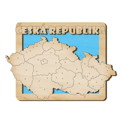 FK Dřevěná magnetka - mapa Česká republika - 9,2 x 6,5 cm Barva dřeva: Modrá