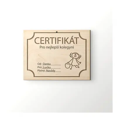 FK Certifikát - Nejlepší kolegyně