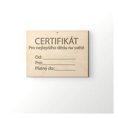 FK Certifikát - Pro nejlepšího dědu