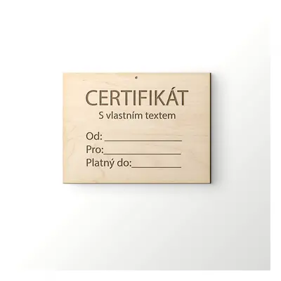 FK Certifikát - S vlastním textem