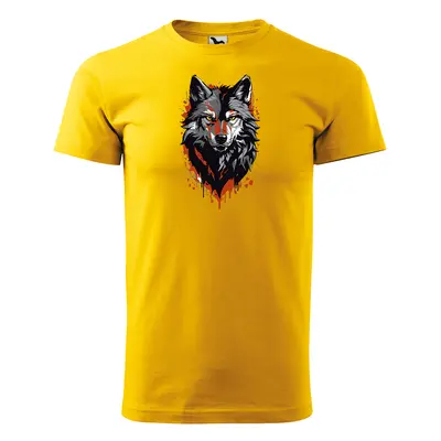 Tričko s potiskem Wolf paint 1 - žluté 5XL