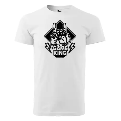 Tričko s potiskem Game King - bílé 3XL