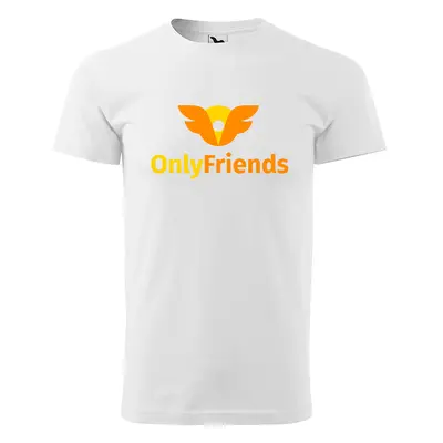 Tričko s potiskem Only Friends - bílé 2XL