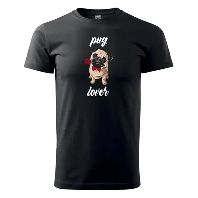 Tričko s potiskem Pug lover - černé M