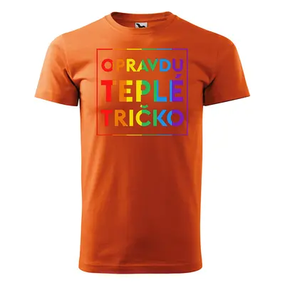 Tričko s potiskem - Opravdu teplé tričko - oranžové 3XL