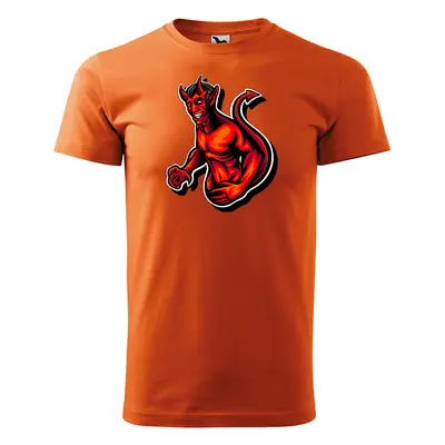 Tričko s potiskem Devil - oranžové 4XL