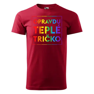 Tričko s potiskem - Opravdu teplé tričko - červené 5XL