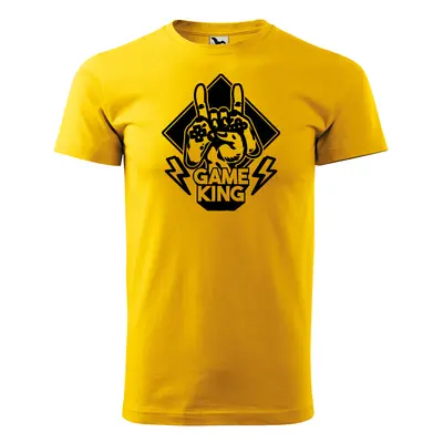 Tričko s potiskem Game King - žluté 2XL