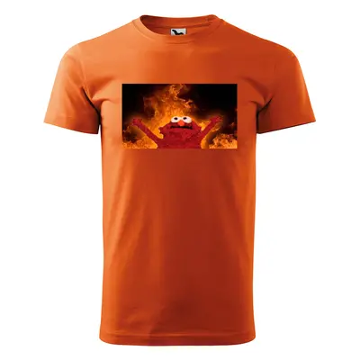 Tričko s potiskem Fire puppet - oranžové 4XL