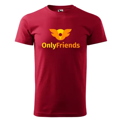 Tričko s potiskem Only Friends - červené 4XL