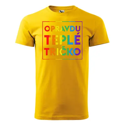 Tričko s potiskem - Opravdu teplé tričko - žluté 5XL