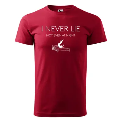 Tričko s potiskem I never lie - červené 4XL