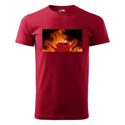 Tričko s potiskem Fire puppet - červené 5XL