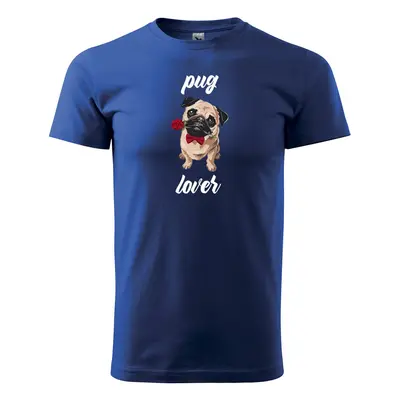 Tričko s potiskem Pug lover - modré L