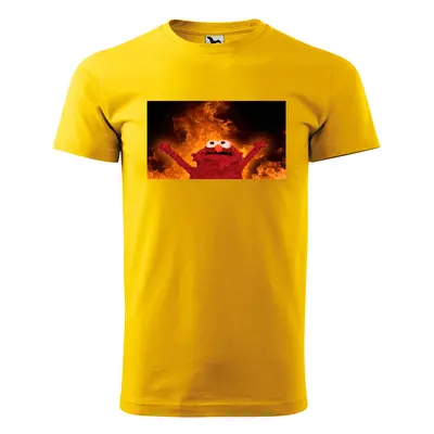 Tričko s potiskem Fire puppet - žluté 5XL