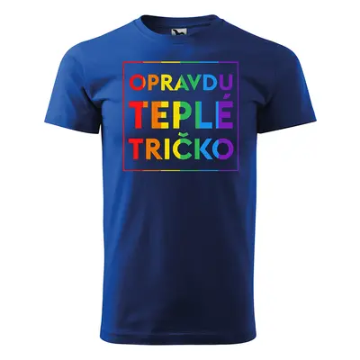 Tričko s potiskem - Opravdu teplé tričko - modré 5XL