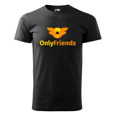 Tričko s potiskem Only Friends - černé 2XL