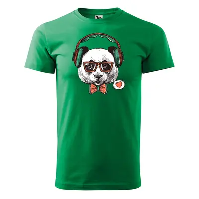 Tričko s potiskem Panda - zelené 4XL