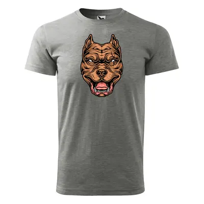 Tričko s potiskem Pitbull Brown - šedé 2XL