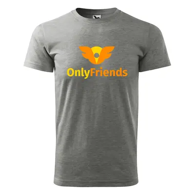 Tričko s potiskem Only Friends - šedé 5XL