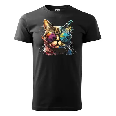 Tričko s potiskem Cool Cat - černé 3XL