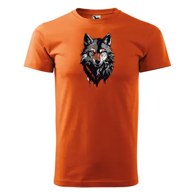 Tričko s potiskem Wolf paint 1 - oranžové 5XL