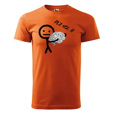 Tričko s potiskem PLZ USE IT - oranžové 3XL